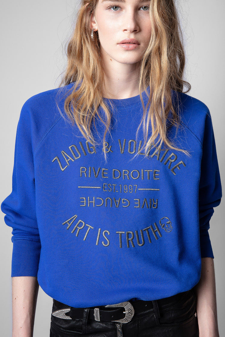 Women's Autumn French Minority Classic Letter Embroidery Sweaters