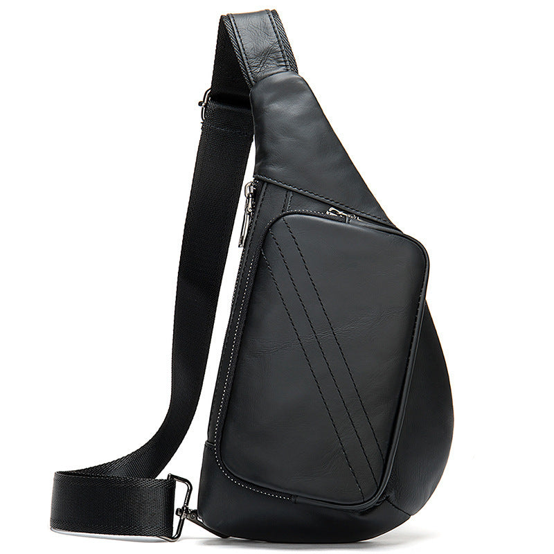 Men's Leather First Layer Trendy Large Capacity Men's Chest Bags