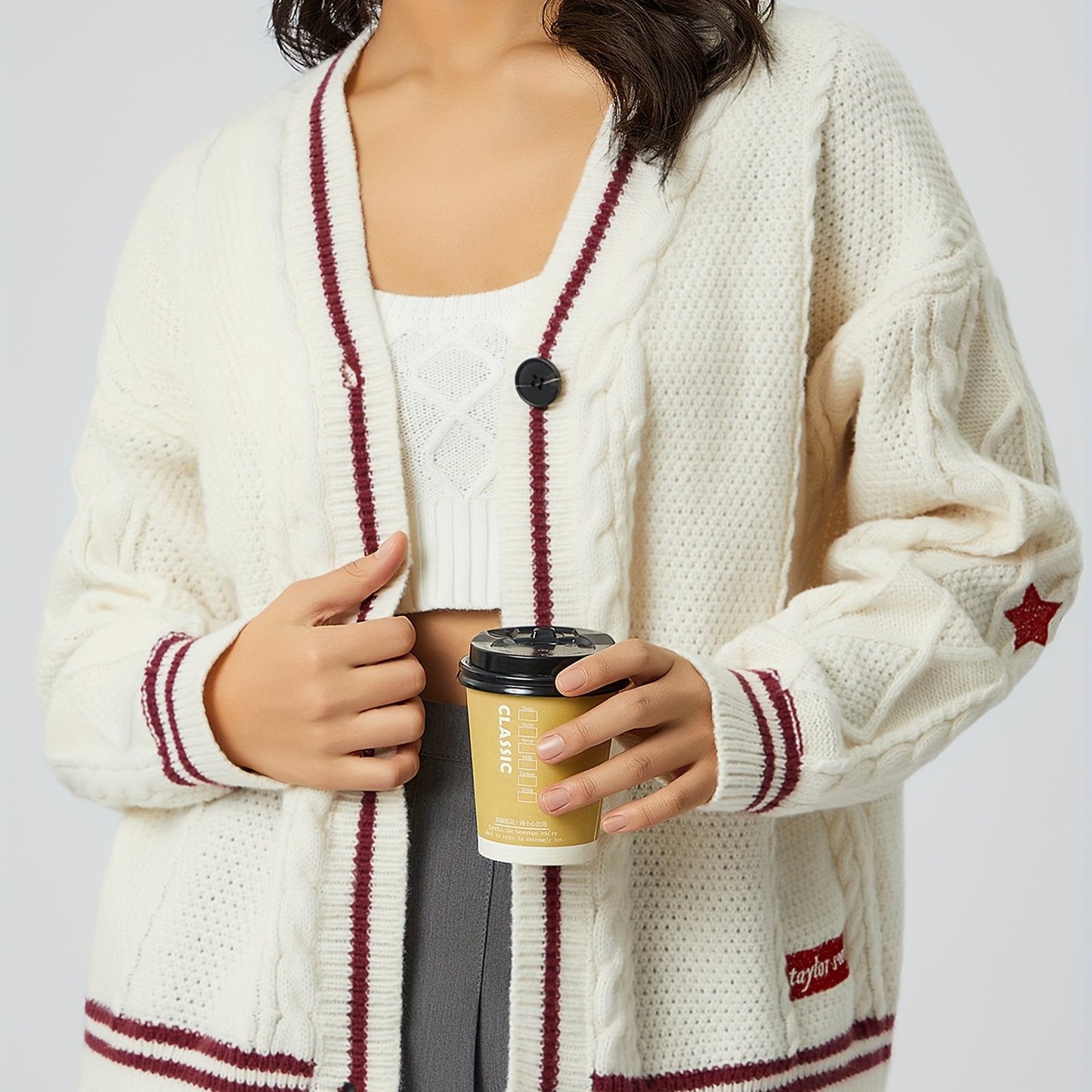Women's Knitted Embroidered Temperament Loose Casual Outer Sweaters