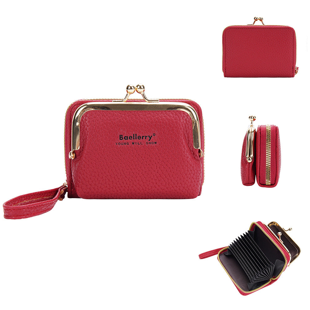 Women's Portable Zipper Expanding Mini Mouth Ladies Wallet