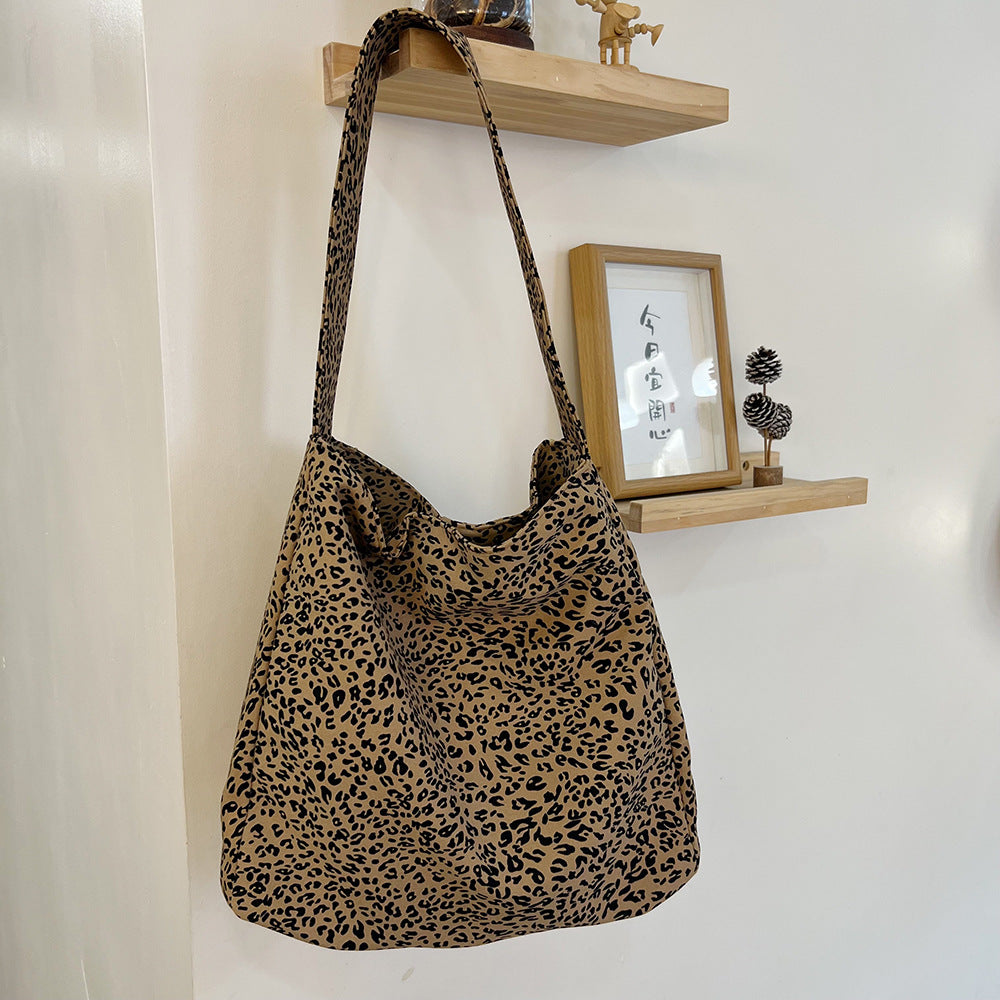 Women's Leopard Print Single Large Capacity Commuter Shoulder Bags