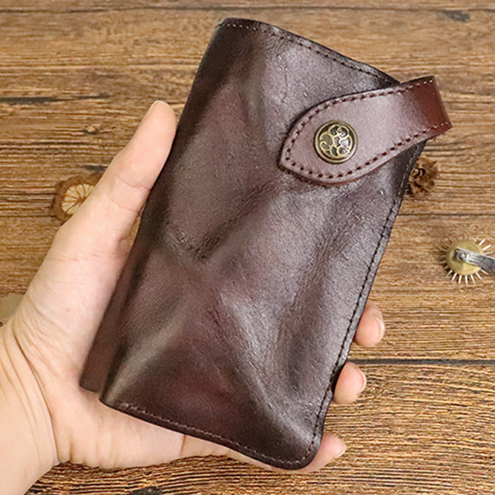 Men's Classy Long Handmade Wrinkle Style Men's Wallets