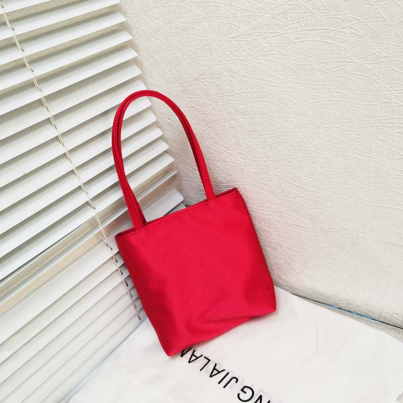Women's Satin Color Matching Chessboard Plaid Underarm Armpit Bags