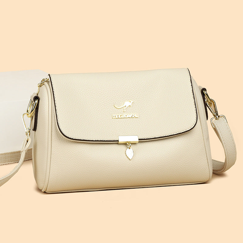 Women's Soft Leather Versatile Korean Mom Large Handbags