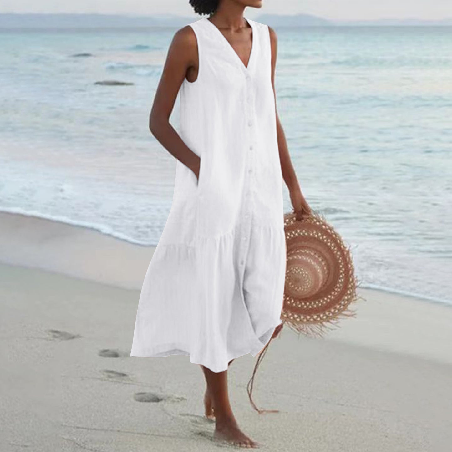 Cotton Strap Type Temperament Commute Trendy Dress Dresses
