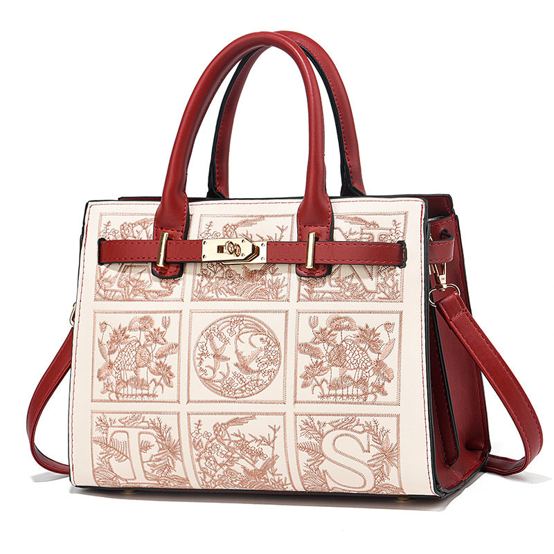Women's Mother Fashionable Large Capacity Red Wedding Shoulder Bags