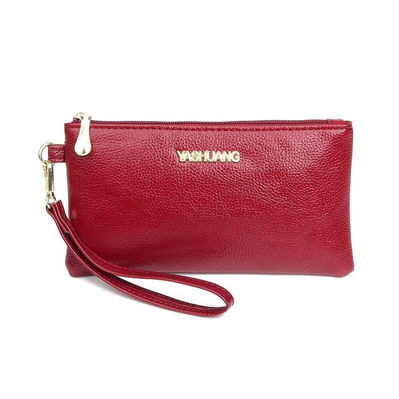 Women's Long Litchi Pattern Soft Feel Mobile Ladies Wallet