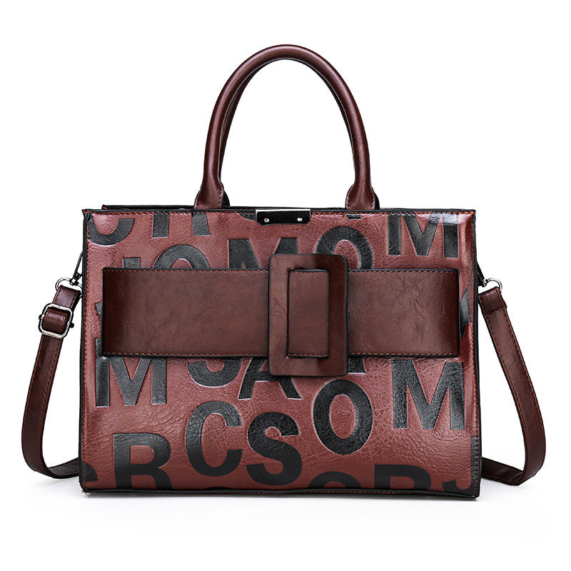 Women's Pretty Letter Pattern Portable Embossed Shoulder Bags