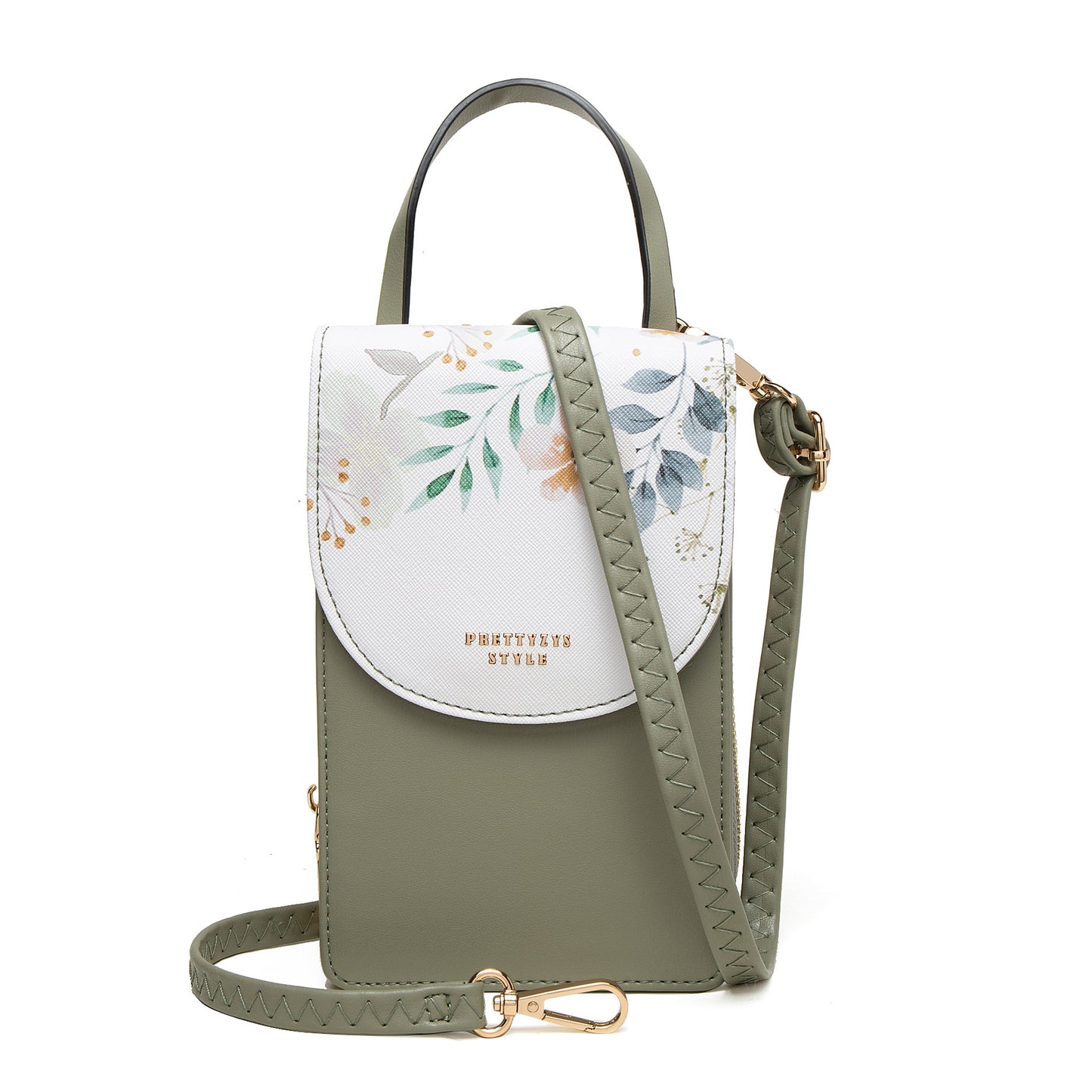 Women's Po Touch Screen Korean Printed Flip Vertical Zipper Phone Bags