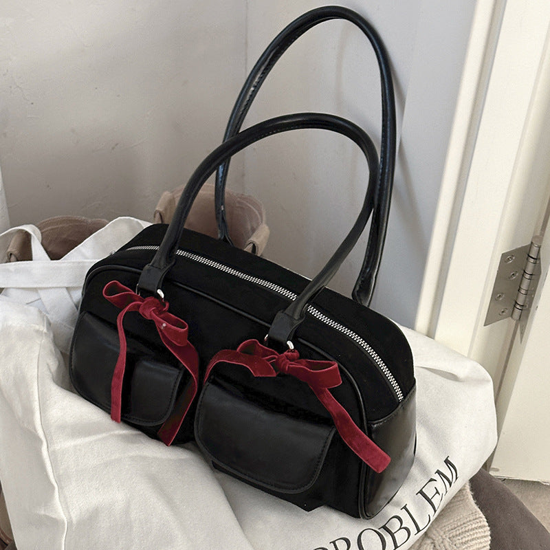 Women's Textured Suede Commuter Minority Fashion Underarm Armpit Bags