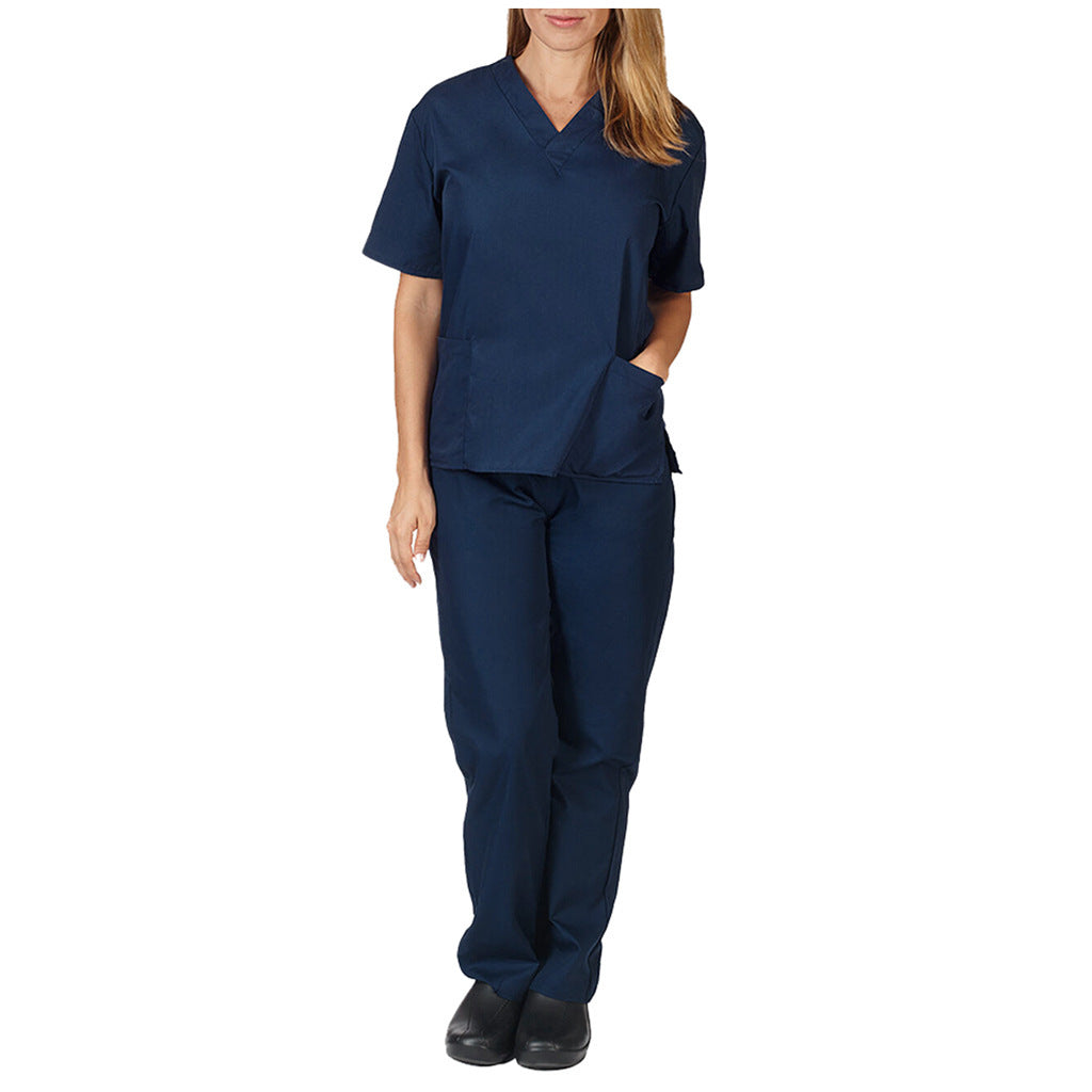 Women's Solid Color Pocket Nursing Work Uniforms Uniform