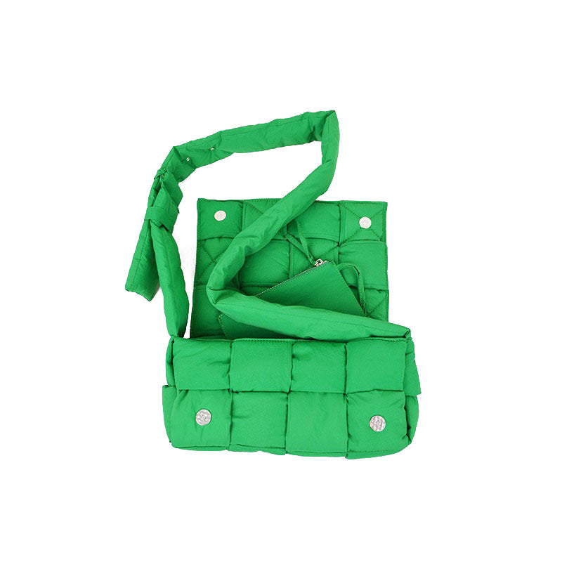 Women's Woven Down Pillow Fashionable Sponge High-grade Crossbody Bags