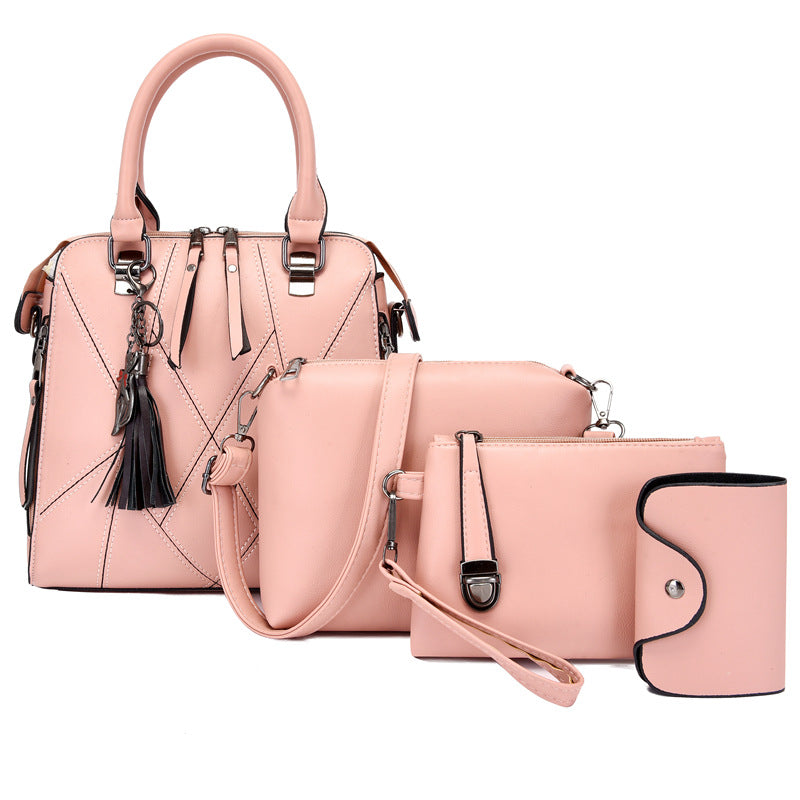 Women's Stitching Simple Large Capacity Portable Handbags