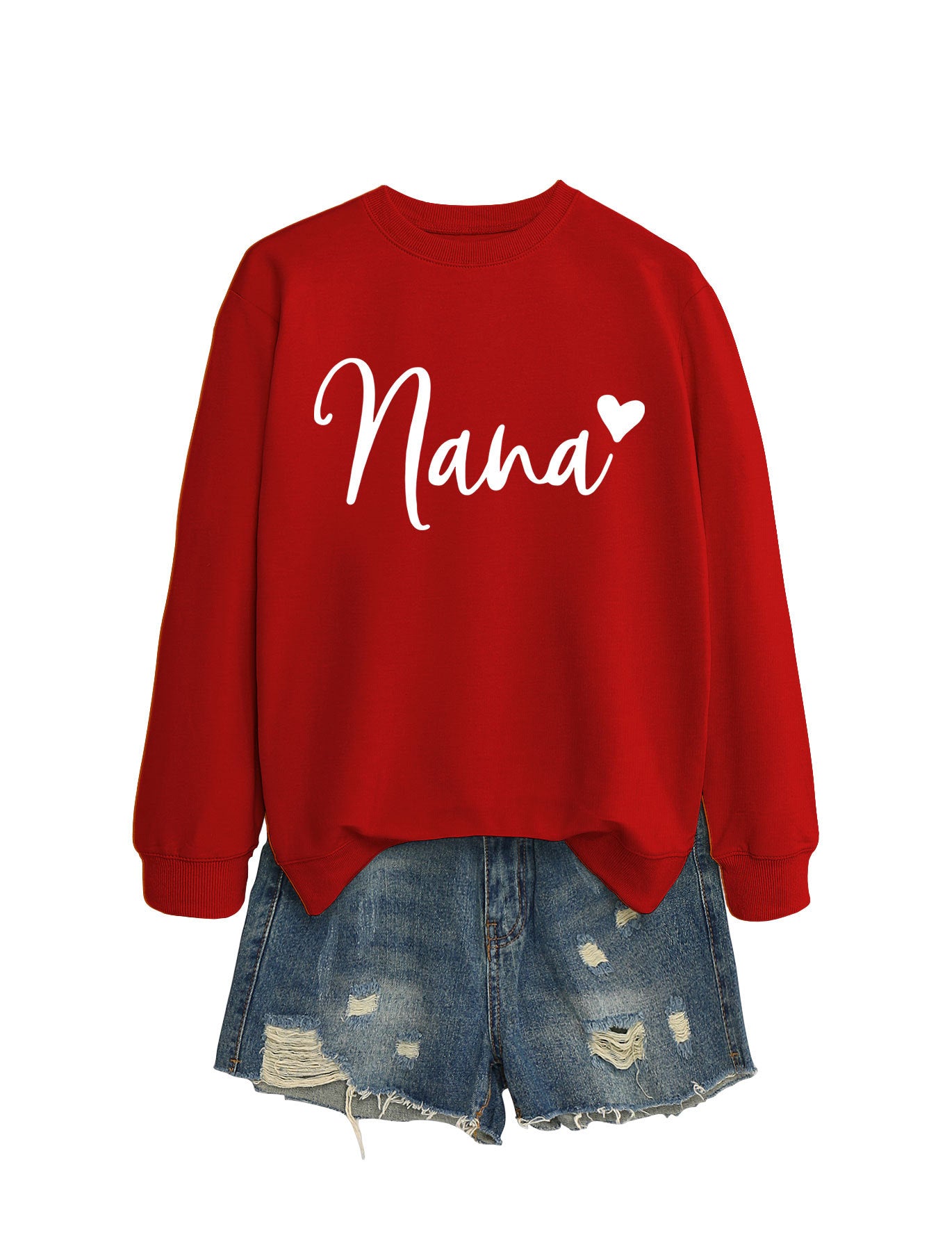 Women's Round Neck Elegant Heart Printing Simple Sweaters