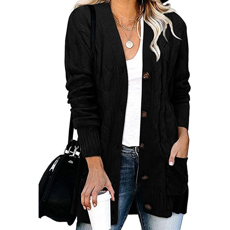 Women's Casual Knitted Large Loose Button Female Cardigans