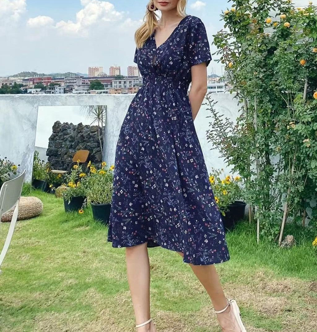 Women's Long-term Supply Summer Floral Print Dress Dresses