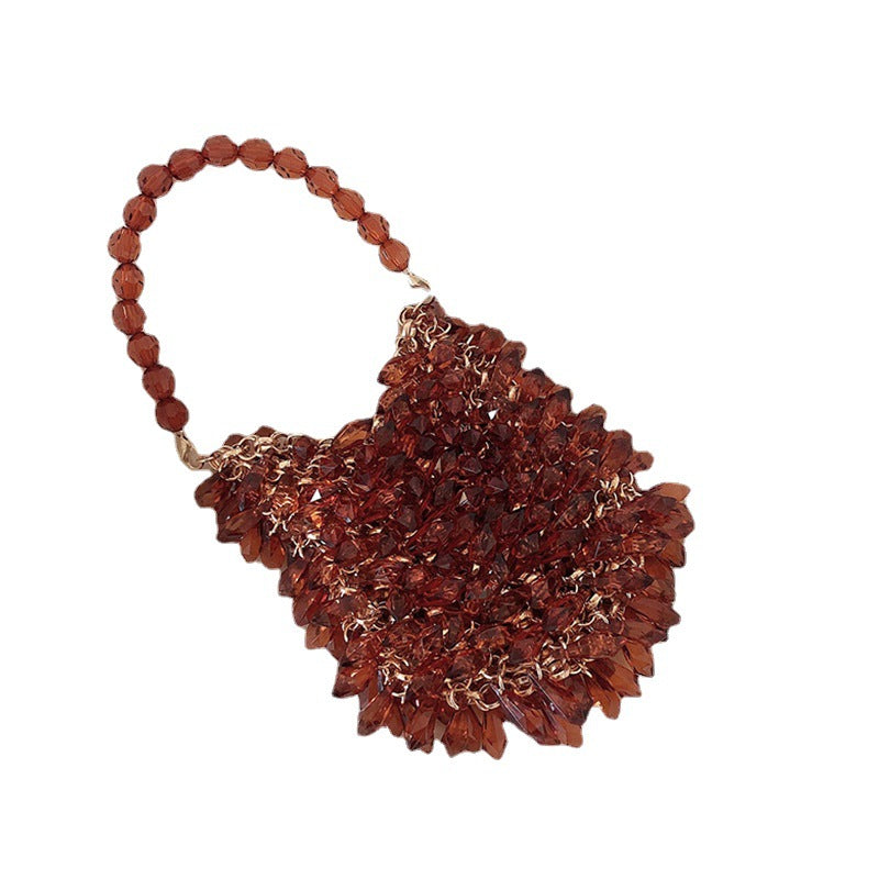 Women's Woven Brown Water Drop Fashion Retro Handbags