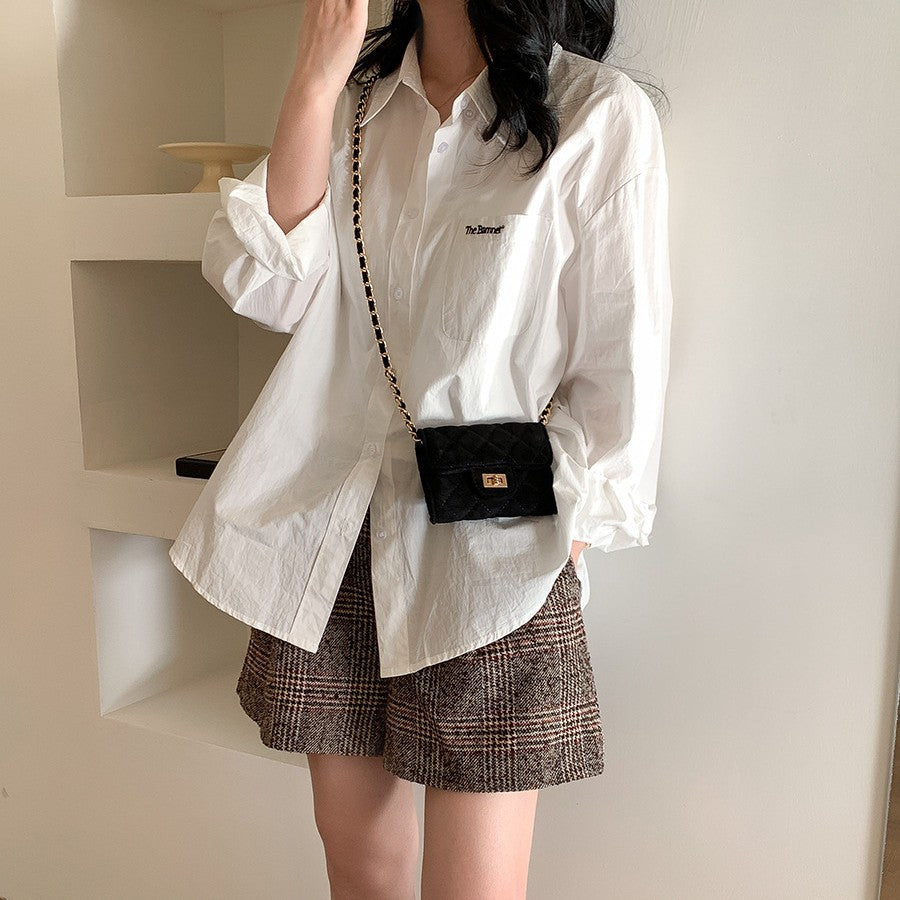 Women's Style Chain Suede Rhombus Retro Flip Crossbody Bags