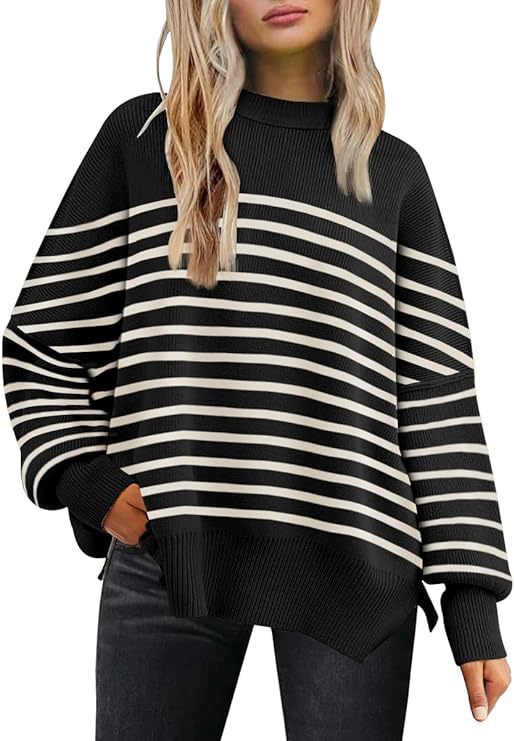 Women's Batwing Long-sleeved Autumn Knitted Side Slit Sweaters