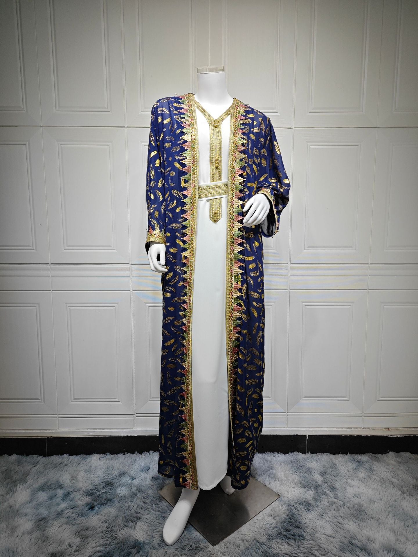 Women's Robe Dress Three-piece Chiffon Bronzing Clothing