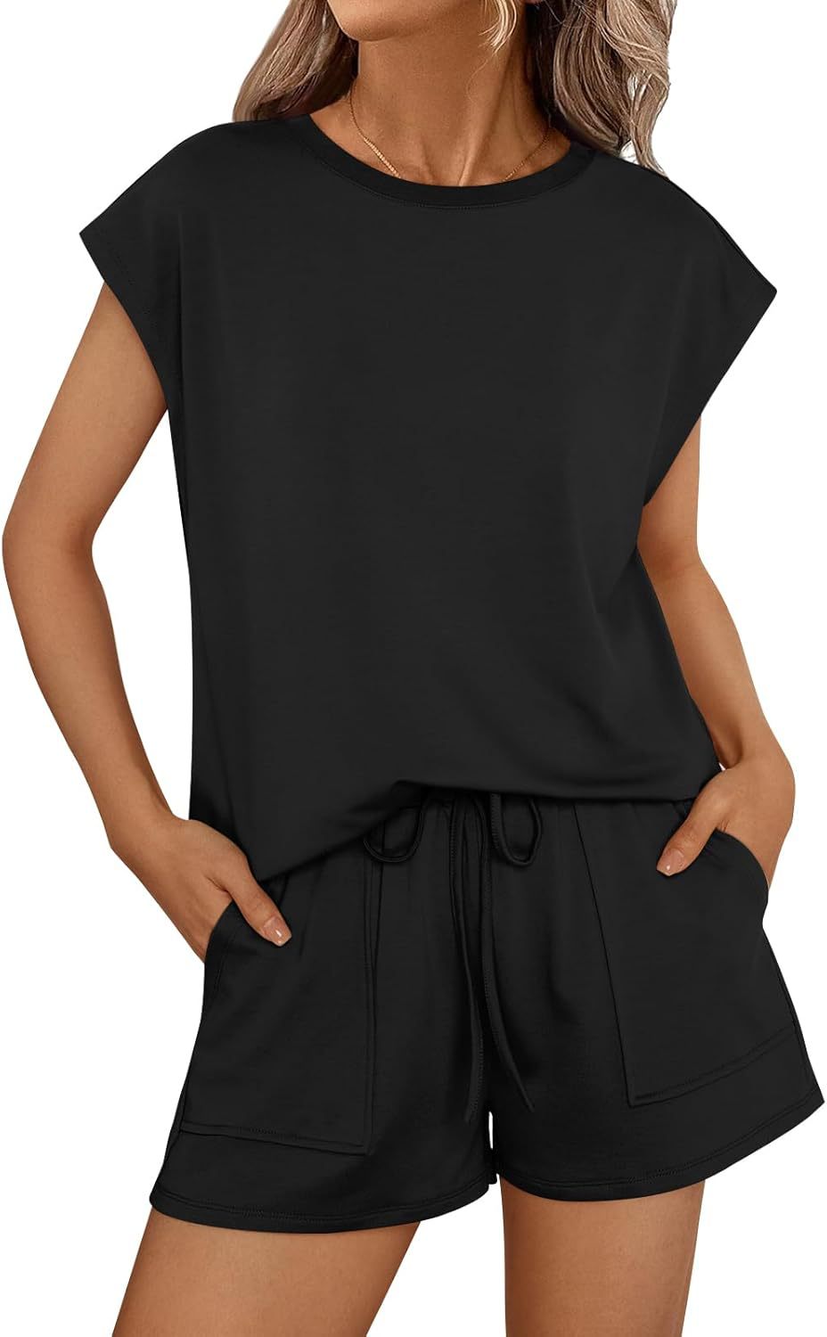Women's Round Neck Loose Sleeves Two-piece Suits
