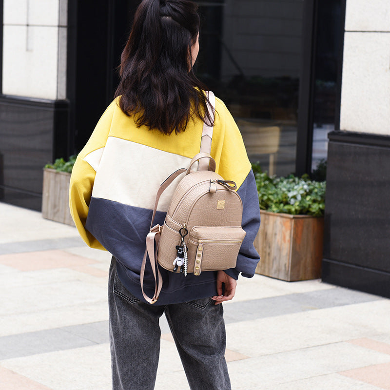 Women's Korean Fashionable Leather Large Capacity Backpacks