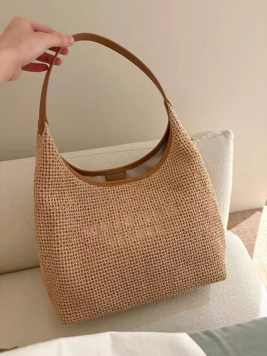 Women's South Wind Sunshine Summer Woven Underarm Shoulder Bags