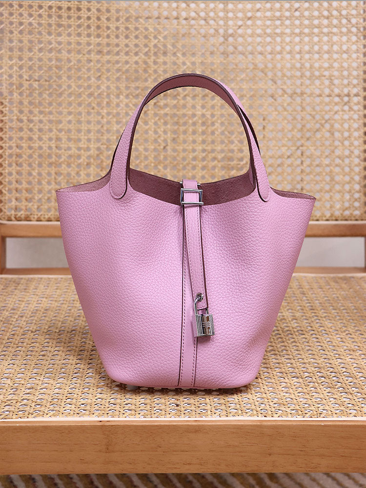 Women's Top Layer Cowhide Leather Portable Vegetable Handbags