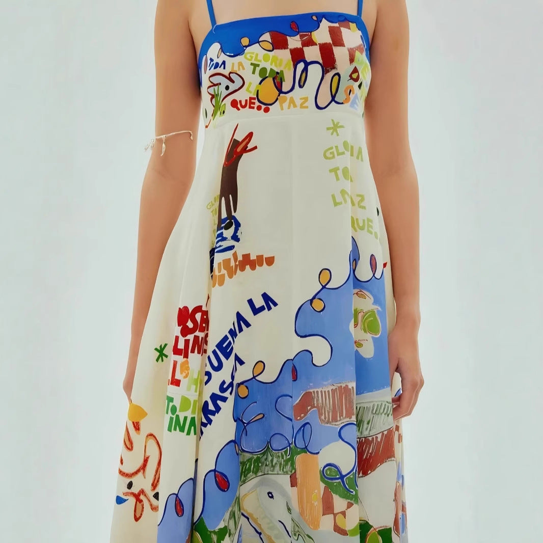 Sexy Sling Iti Linen Swing Dress Dresses