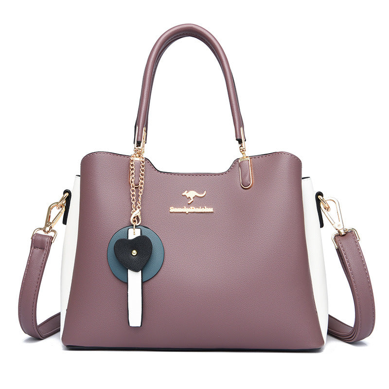 Women's Portable Fashion Color Contrast Elegant Practical Handbags
