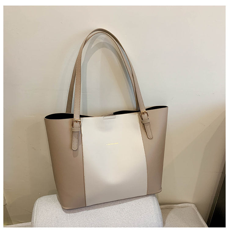 Women's Korean Style Color Matching Large Capacity Women's Shoulder Bag