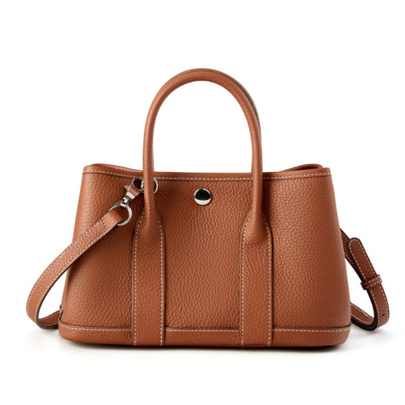 Women's Summer Genuine Leather Niche High Sense Portable Large Tote Bags