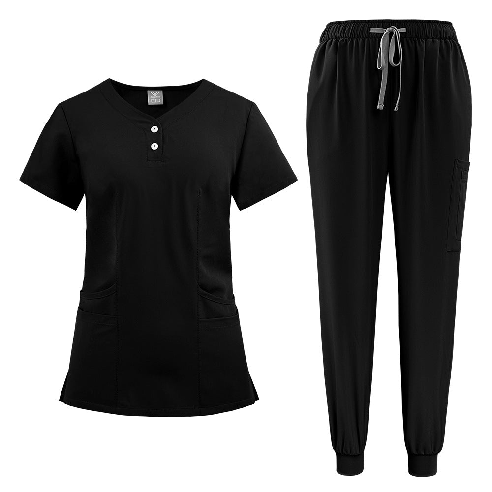 Elastic Button Casual Doctor Nurse Hospital Work Clothes Uniform