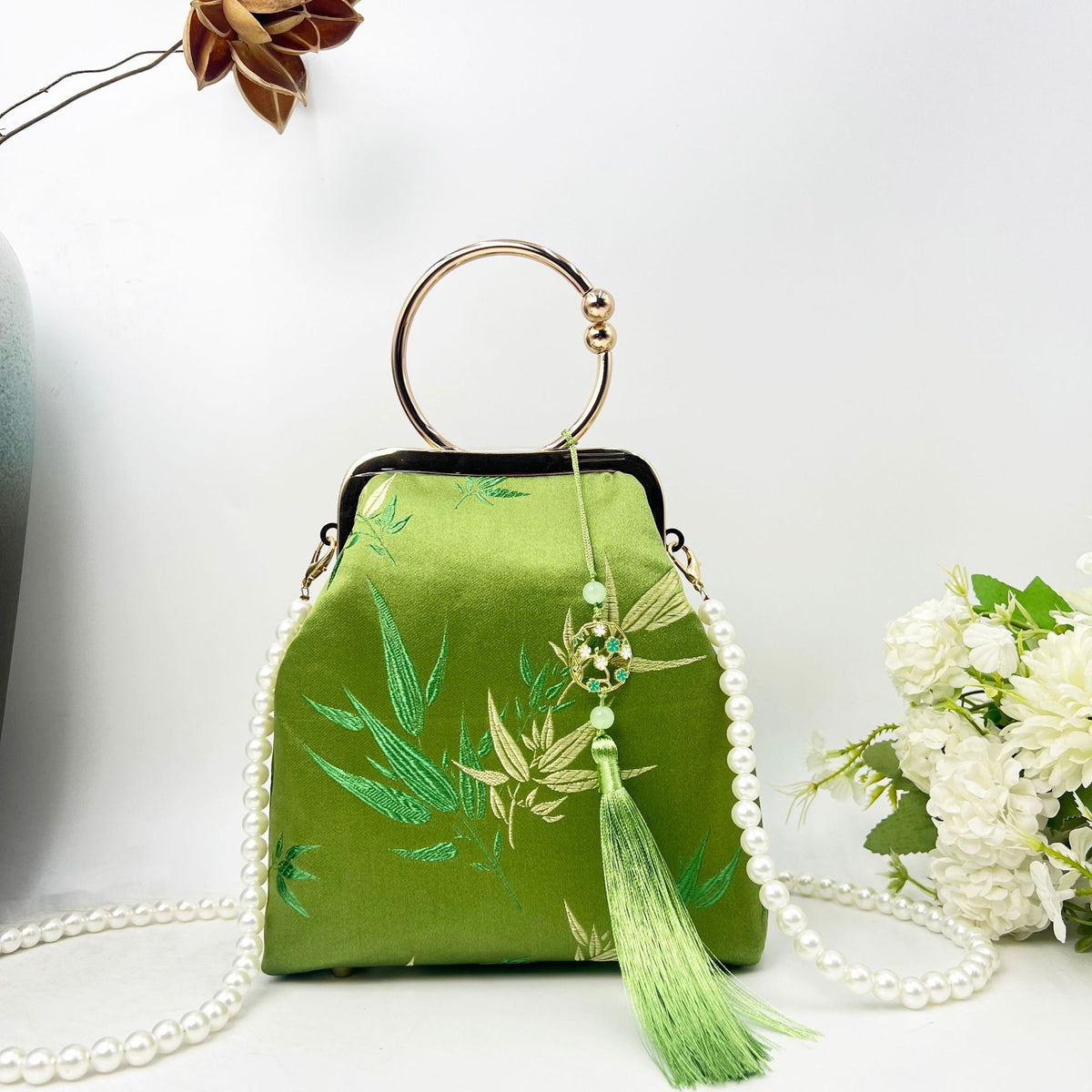 Chinese Cheongsam Brocade Finished Hand Large Women's Handbag