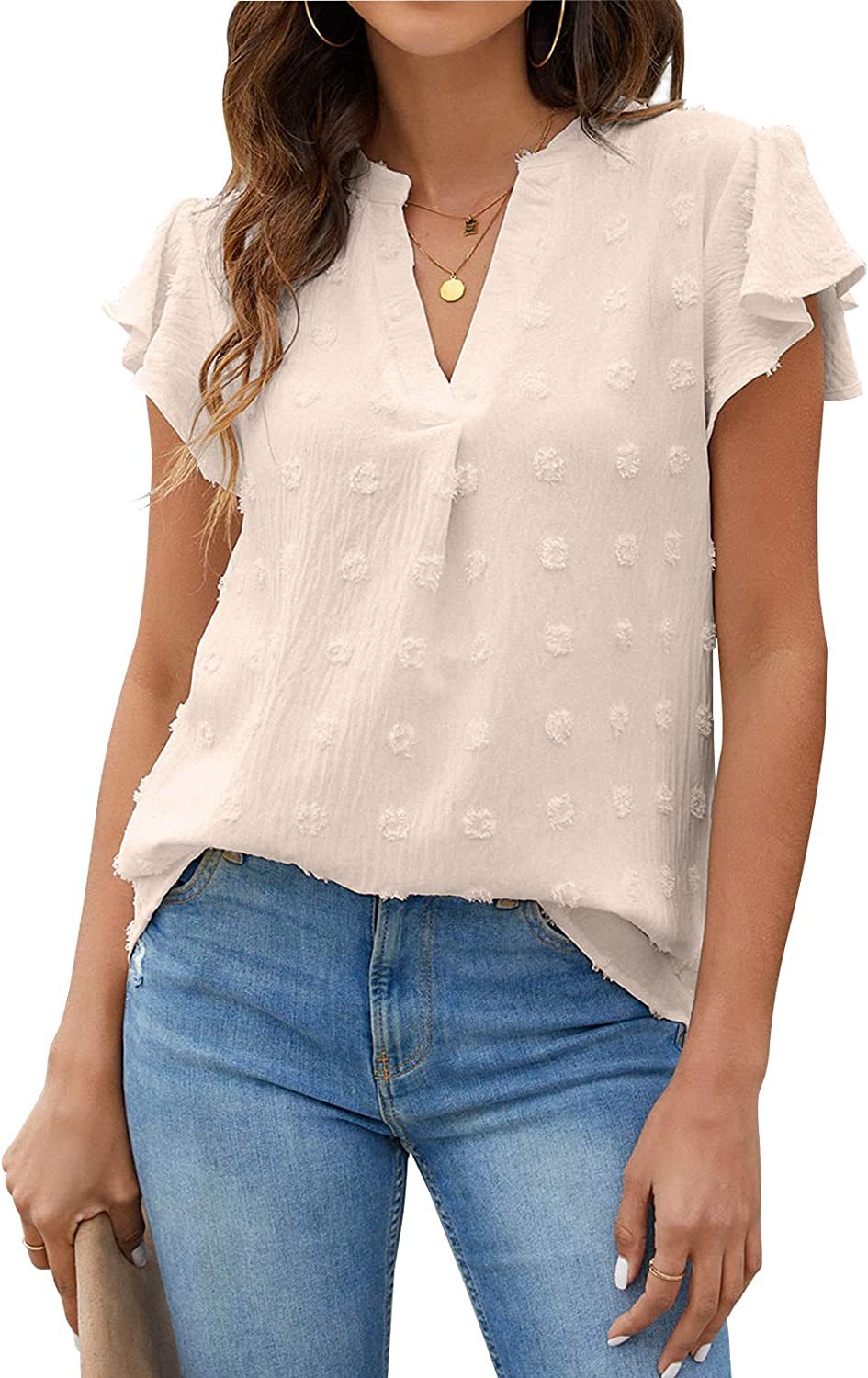 Women's Shirt Ruffled Elegant Chiffon Summer Blouses