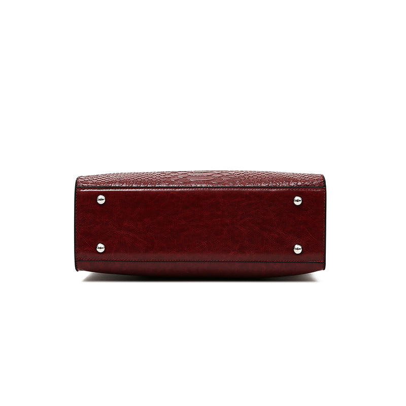 Women's Retro Match Sets Oily Leather Shoulder Bags
