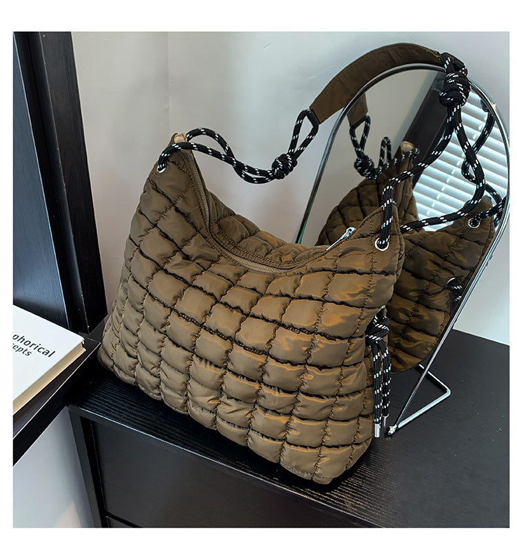 Women's Large Capacity Down Pleated Cloud Simple Crossbody Bags