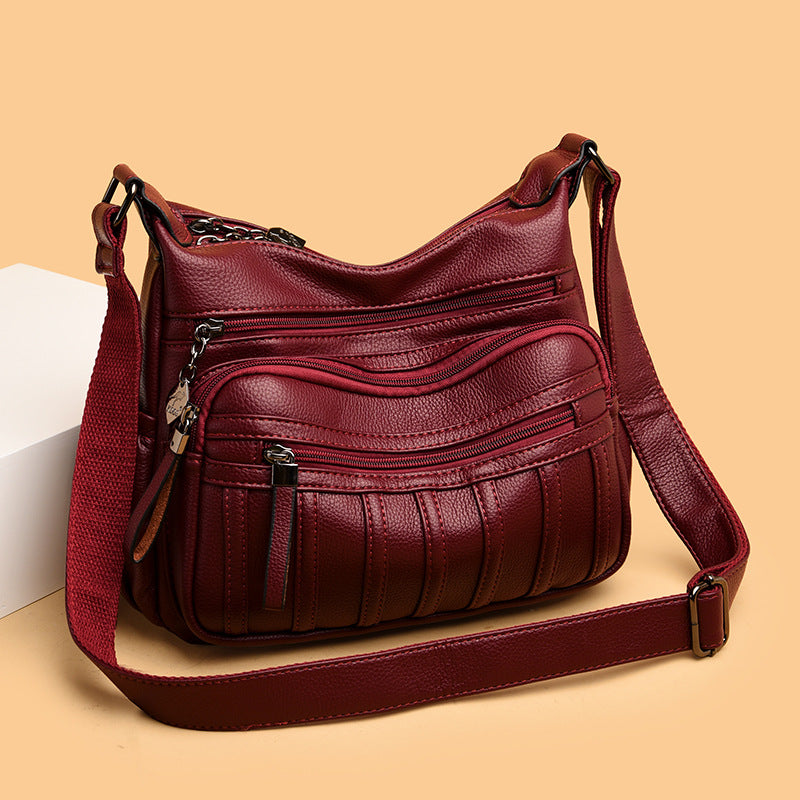 Women's Korean Fashion Soft Leather Mother Crossbody Bags