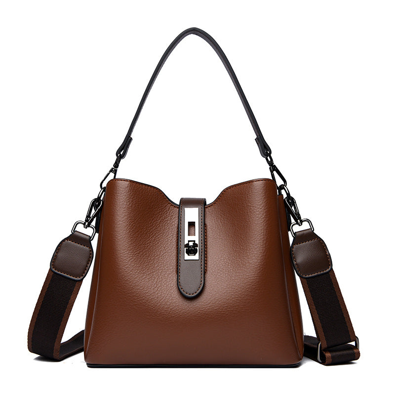 Women's Genuine Leather Fashion Mom Simple Strap Shoulder Bags