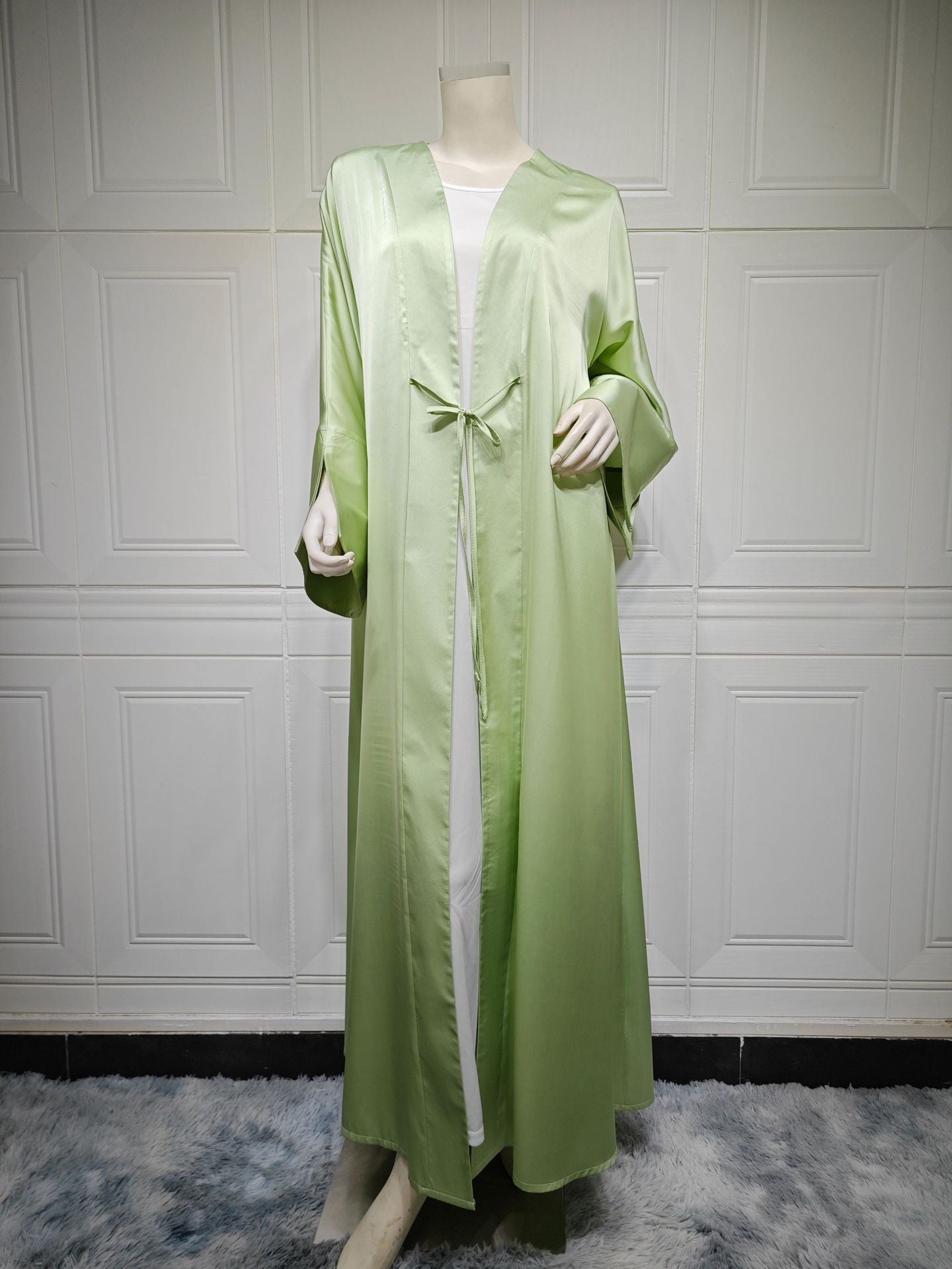 Muslim Robe Fashion Satin Soft Dress Clothing