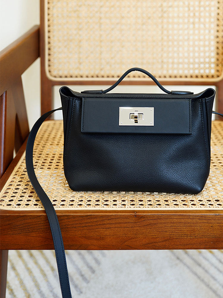 Women's Versatile Genuine Leather Cowhide Kelly Handbags