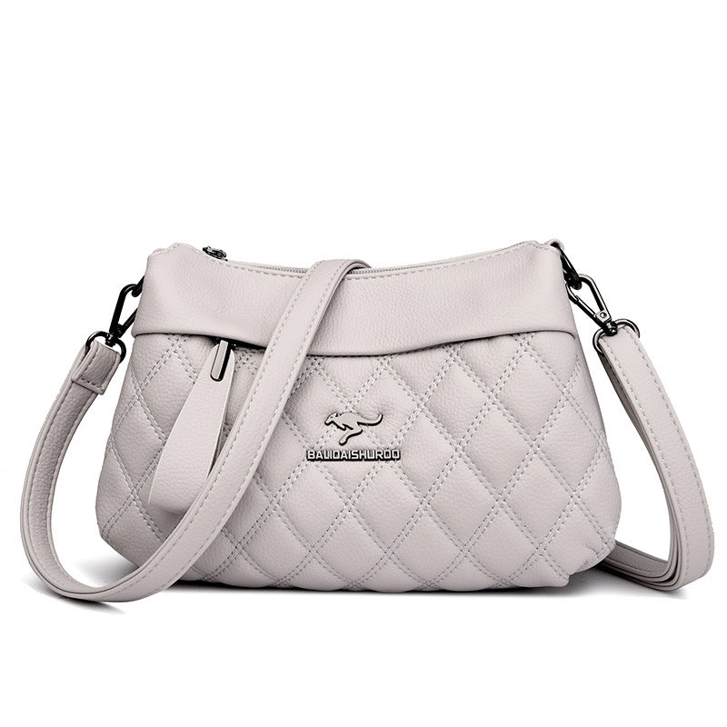 Women's Soft Leather Rhombus Fashion Large Capacity Crossbody Bags