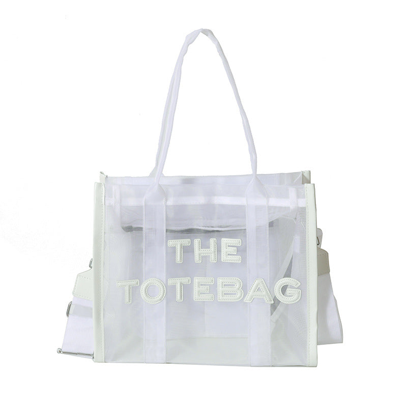 Women's Today Popular Jelly Color Mesh Transparent Bags