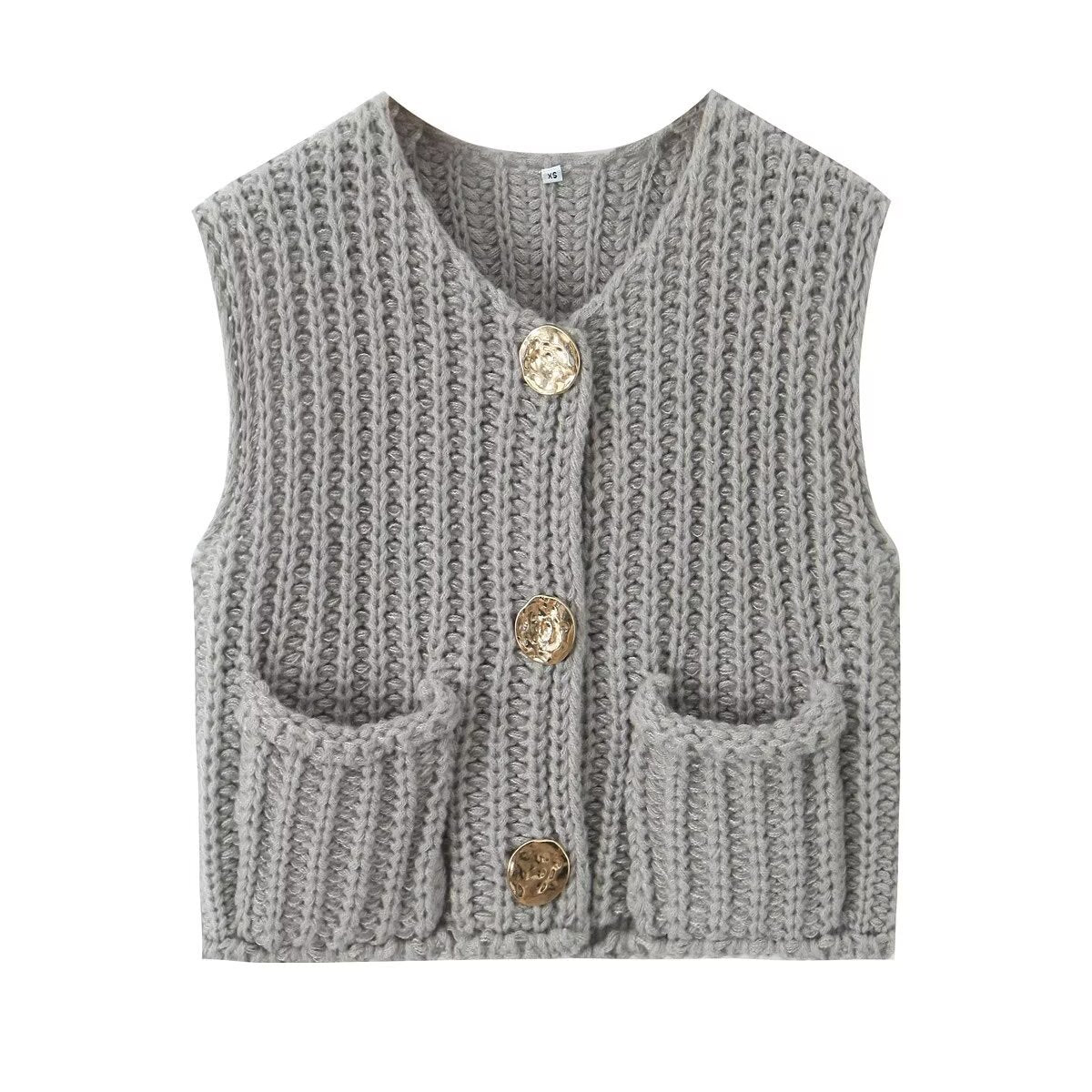 Women's Summer Street Fashion Thick Needle Knitted Vests