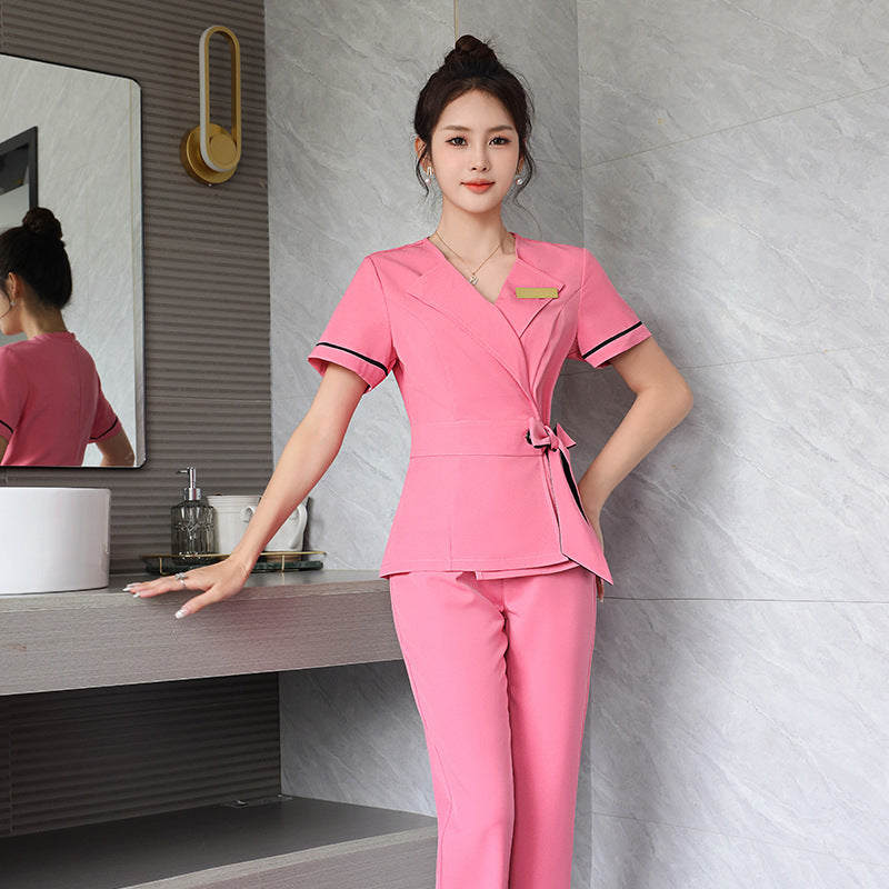 Women's Pedicure Clothes Foot Massage Technician Work Bath Uniform