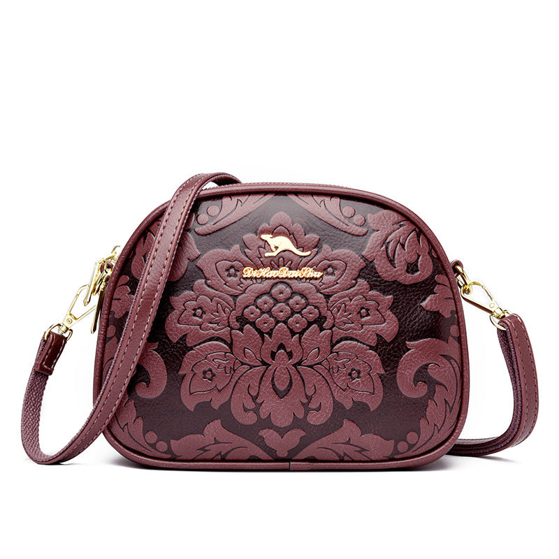 Women's Round High-grade Large Capacity Printed Fashionable Crossbody Bags