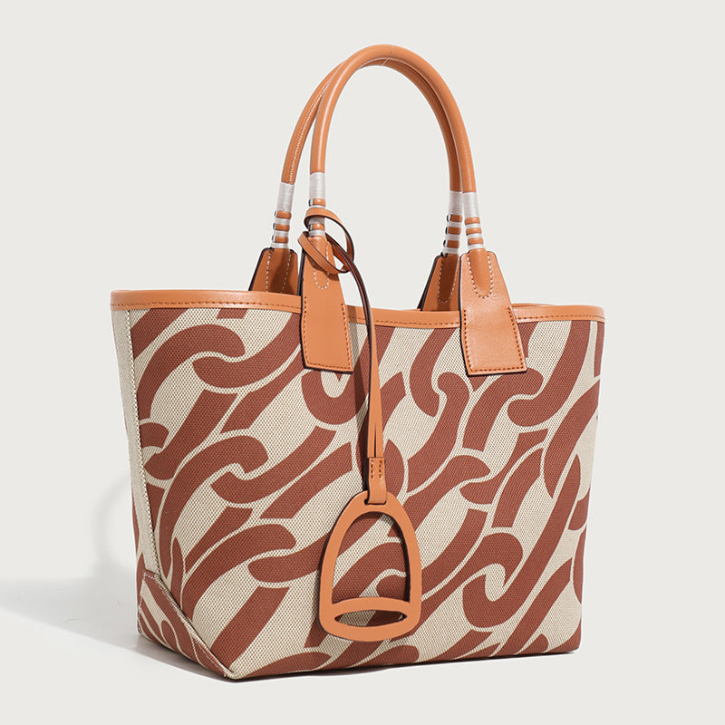 Women's Printed Fashion Canvas Textured Female Handmade Handbags