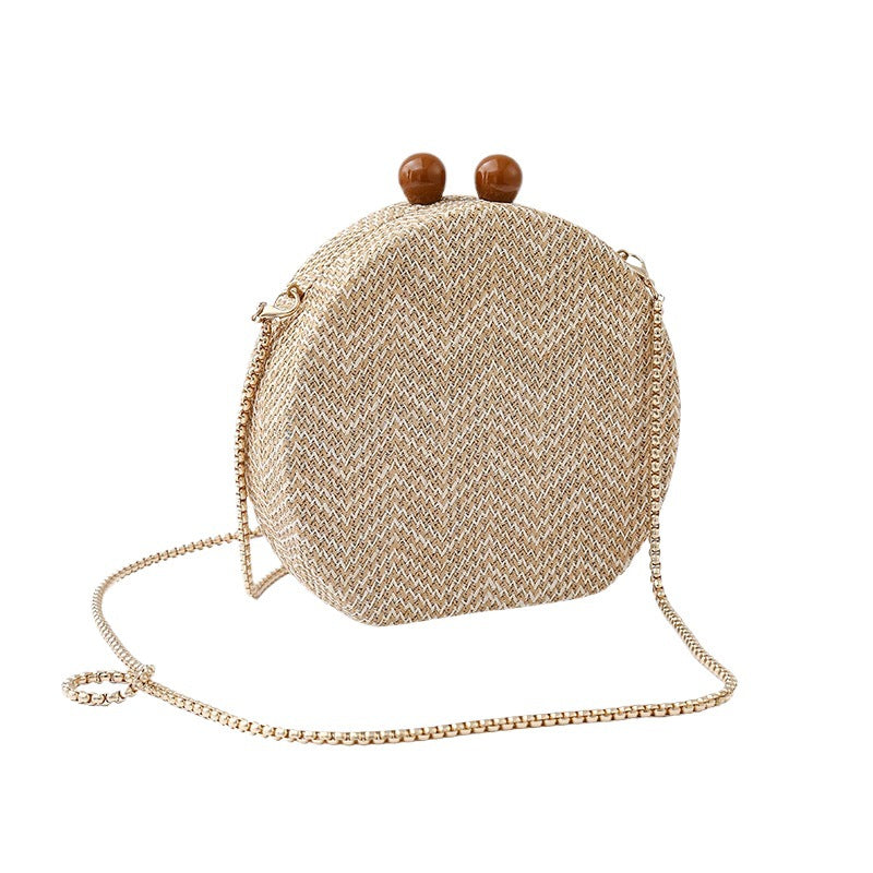 Women's Woven Material Round Banquet Hand-held Evening Bags