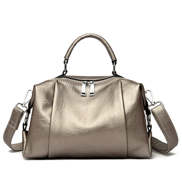 Women's Stylish Double Compartment Zipper Design Large Small Square Bags