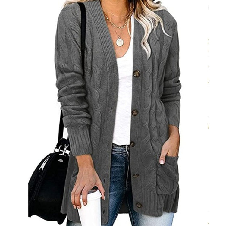 Women's Casual Knitted Large Loose Button Female Cardigans